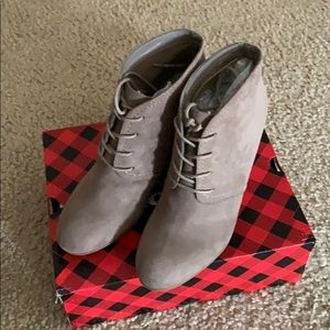 Ladies wedge heeled booties